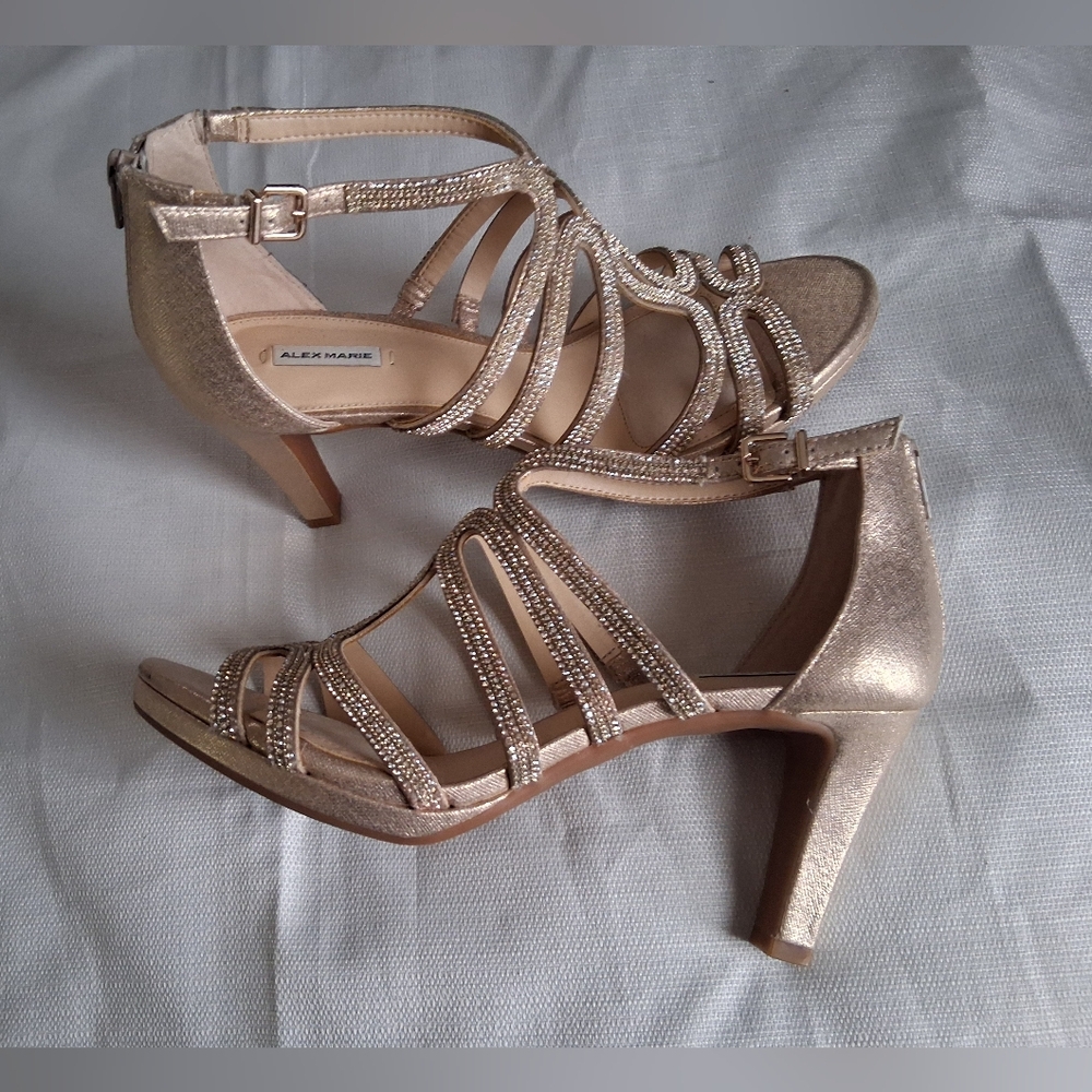 Alex Marie Gold Strappy Heels